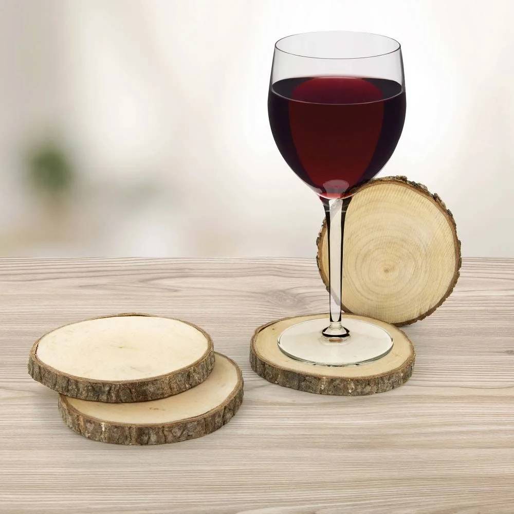 Set de dessous de verre bois marron Ø 11 cm H 1,30 cm - THE HOME DECO FACTORY - Imagen 5