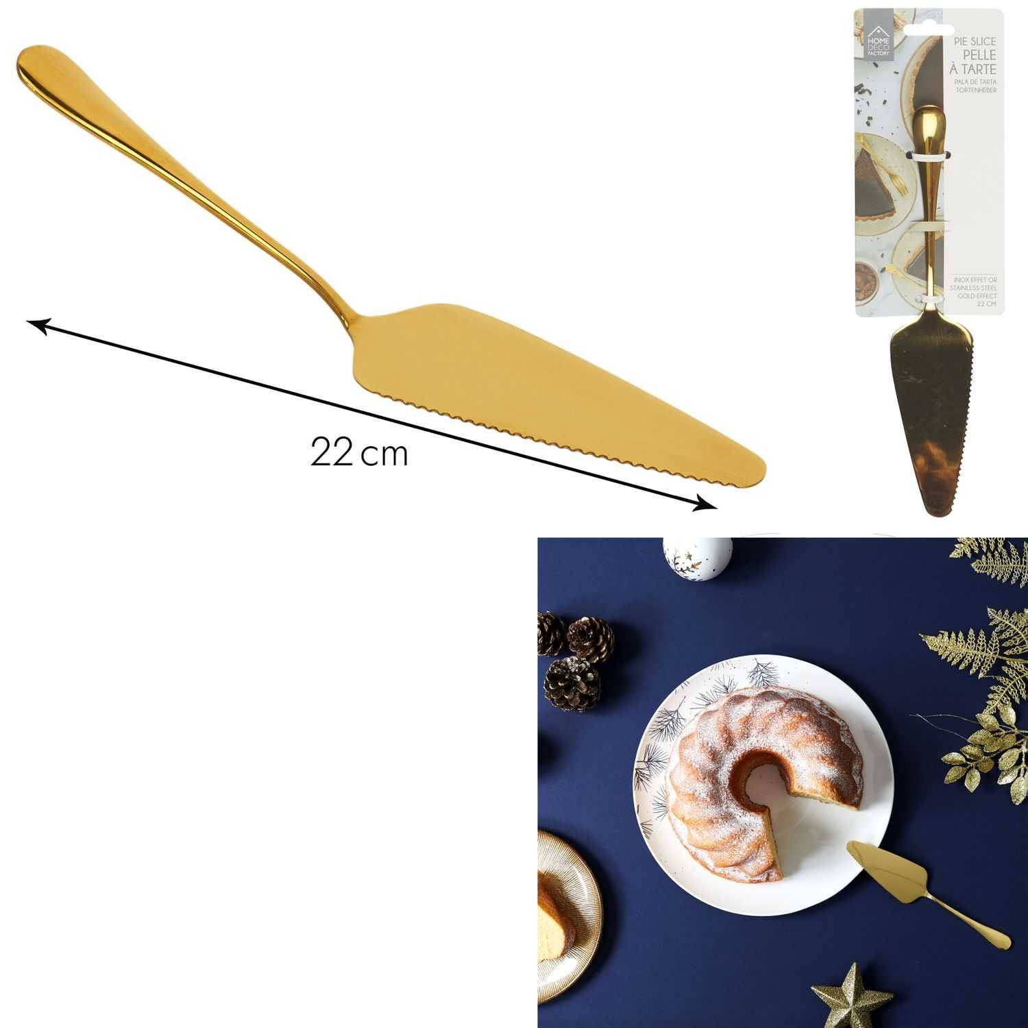Pelle à tarte Acier inoxydable Doré L 22,50 cm THE HOME DECO FACTORY - Imagen 1