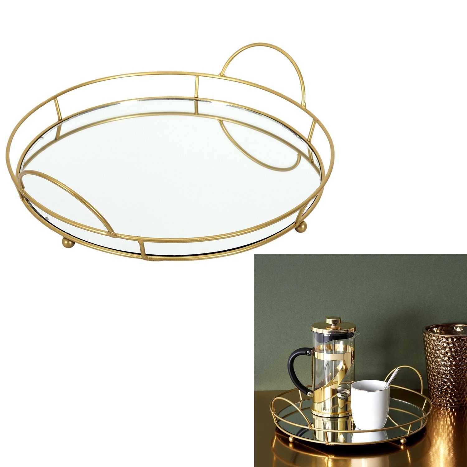 Plateau de présentation Fer Verre 34 cm – THE HOME DECO FACTORY - Imagen 1