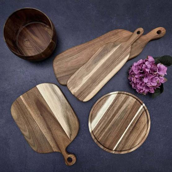 Planche de présentation Bois d'acacia L 50 cm l 15 cm H 1,5 cm – THE HOME DECO FACTORY - Image 5