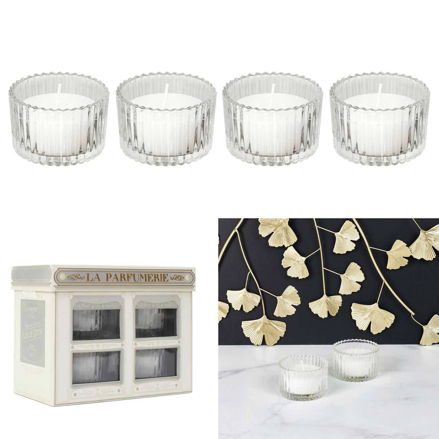 Paris Prix - Coffret 4 Bougies Parfumées Bougies Verre Blanc 35 g - PARIS PRIX