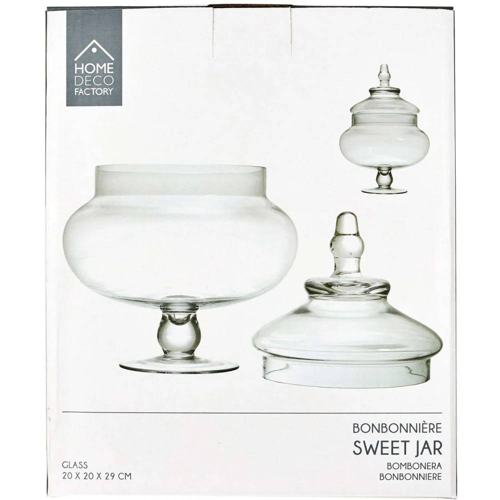 Bonbonnière sur pied verre transparent Ø 20,50 cm H 30 cm – THE HOME DECO FACTORY - Imagen 3