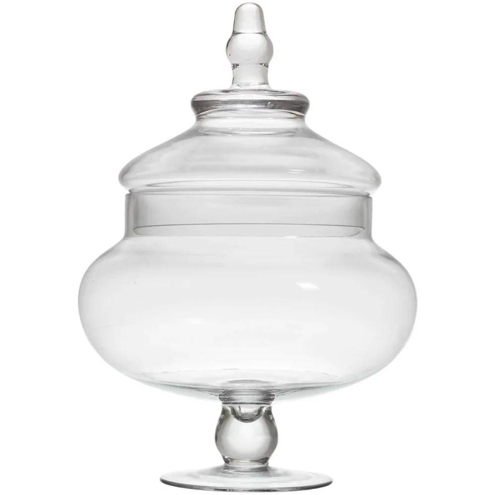 Bonbonnière sur pied verre transparent Ø 20,50 cm H 30 cm – THE HOME DECO FACTORY - Imagen 4