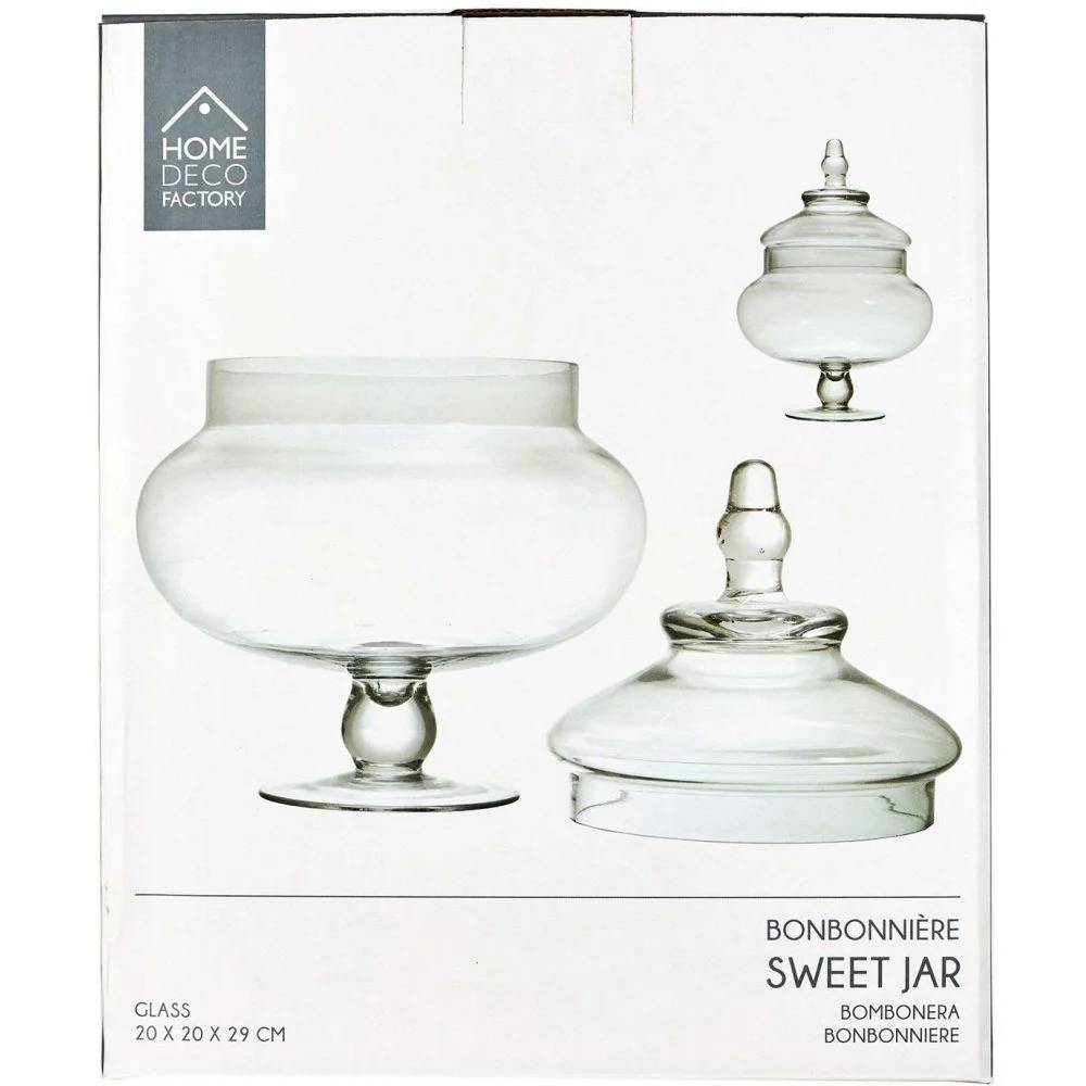Bonbonnière sur pied verre transparent Ø 20,50 cm H 30 cm – THE HOME DECO FACTORY - Imagen 8