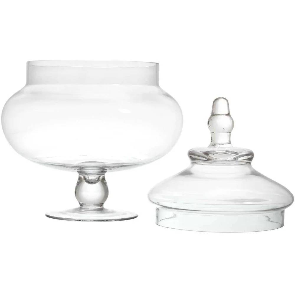 Bonbonnière sur pied verre transparent Ø 20,50 cm H 30 cm – THE HOME DECO FACTORY - Imagen 9