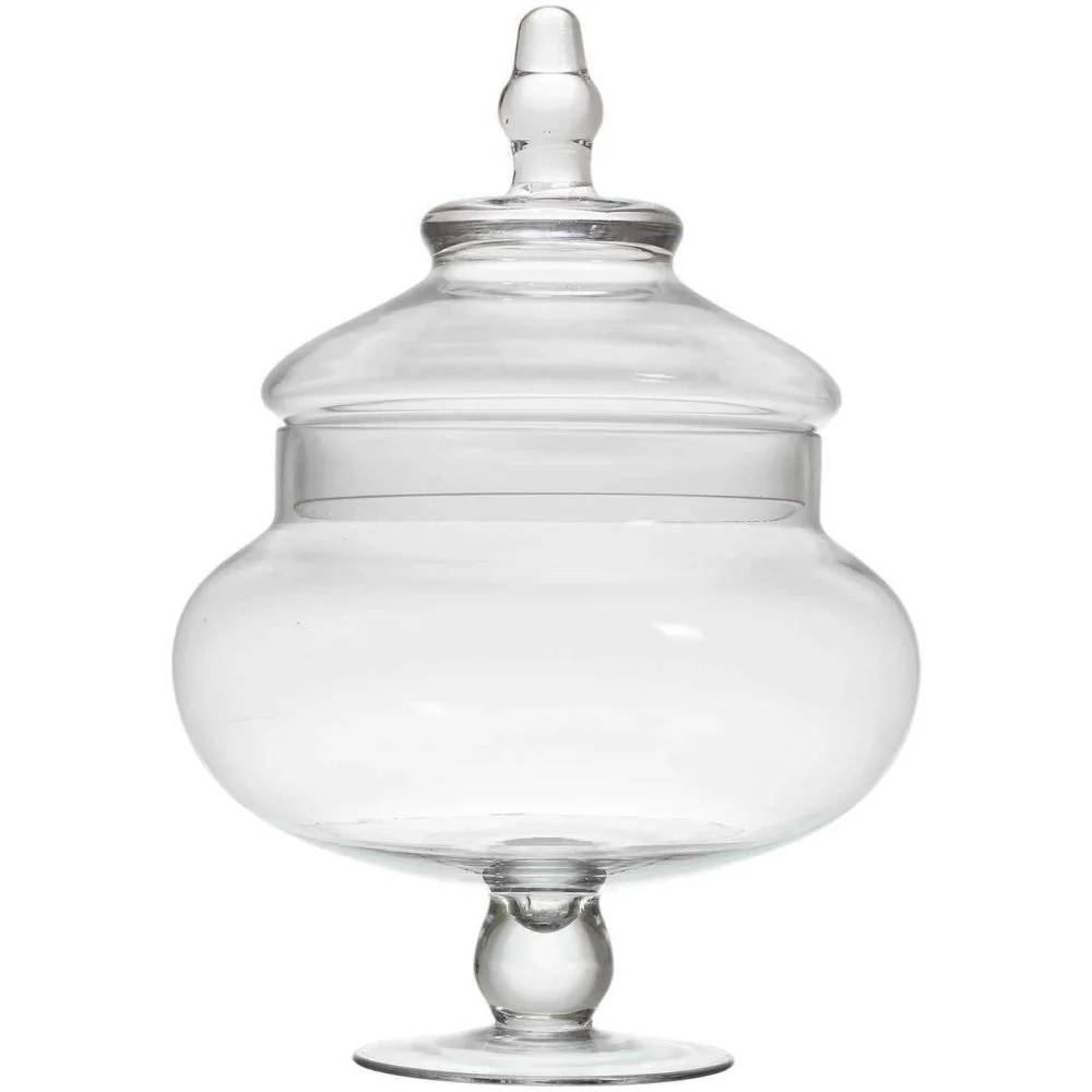 Bonbonnière sur pied verre transparent Ø 20,50 cm H 30 cm – THE HOME DECO FACTORY - Imagen 7