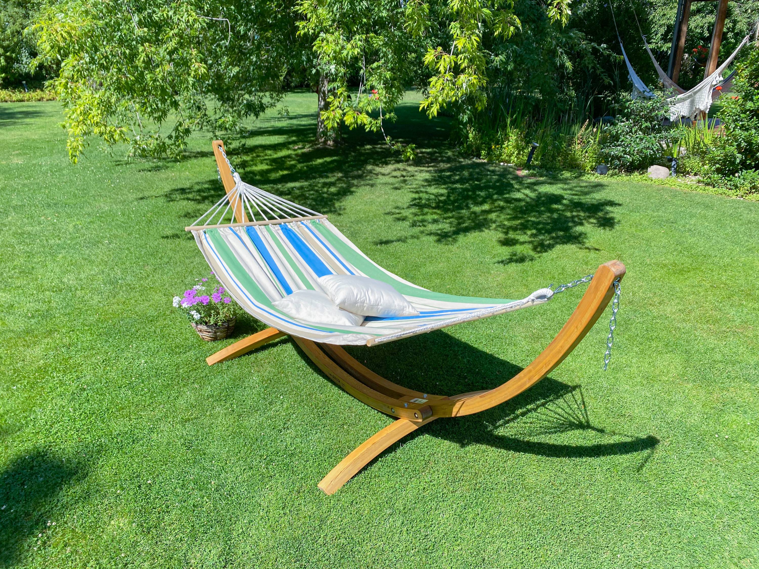 La Siesta - Hamac CHILLOUNGE® à barres simple avec support en eucalyptus - Imagen 4