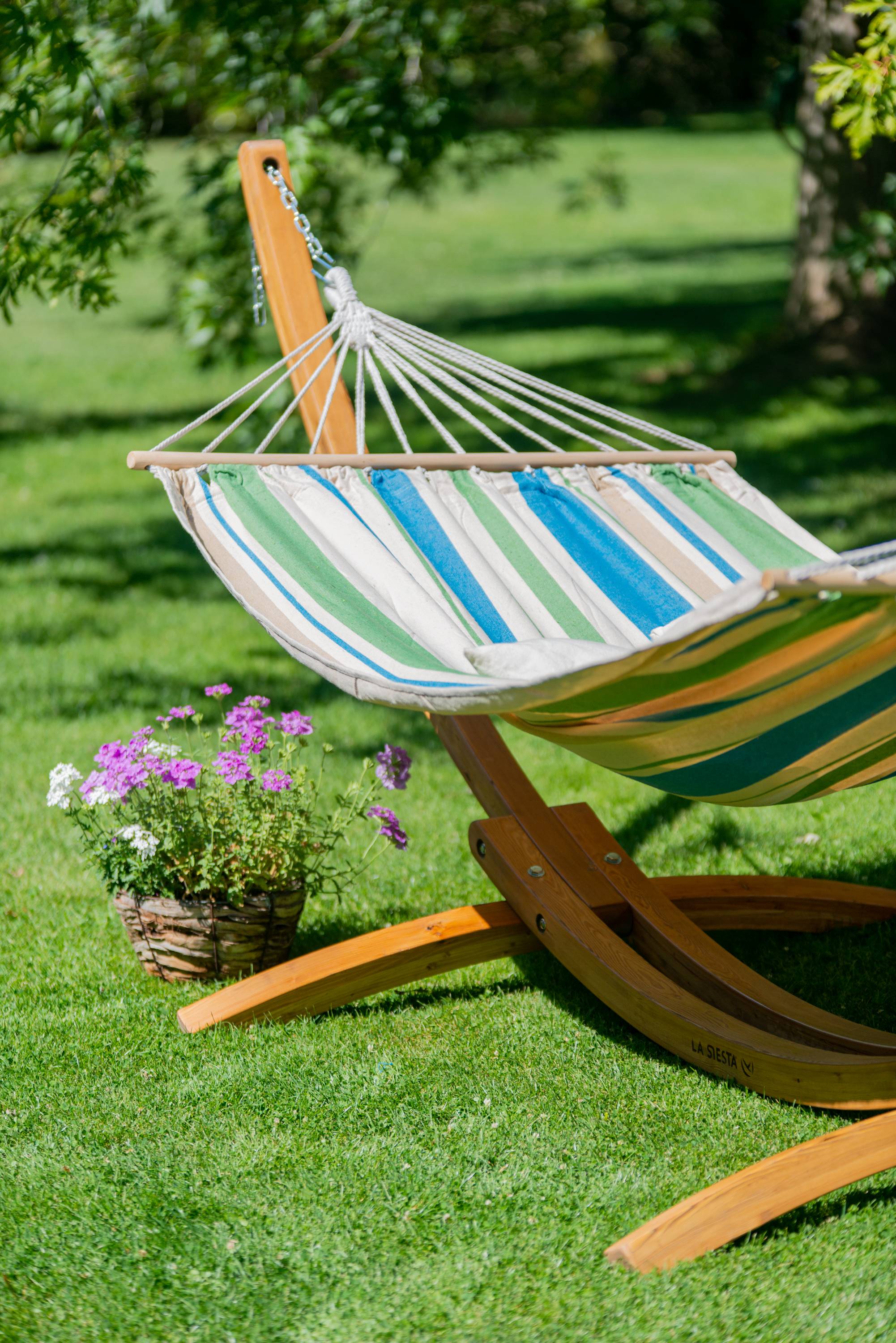 La Siesta - Hamac CHILLOUNGE® à barres simple avec support en eucalyptus - Imagen 5
