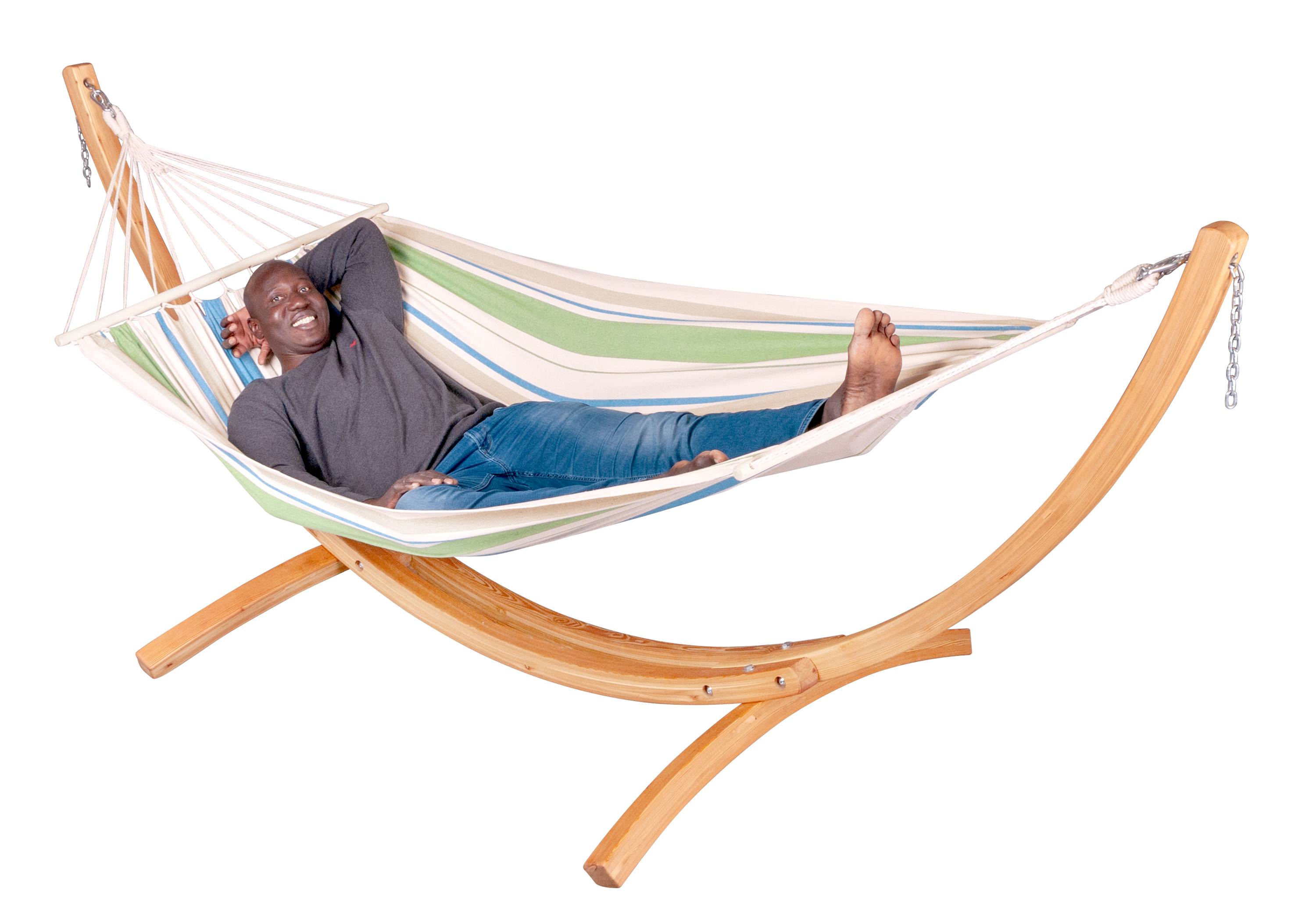 La Siesta - Hamac CHILLOUNGE® à barres simple avec support en eucalyptus - Imagen 2