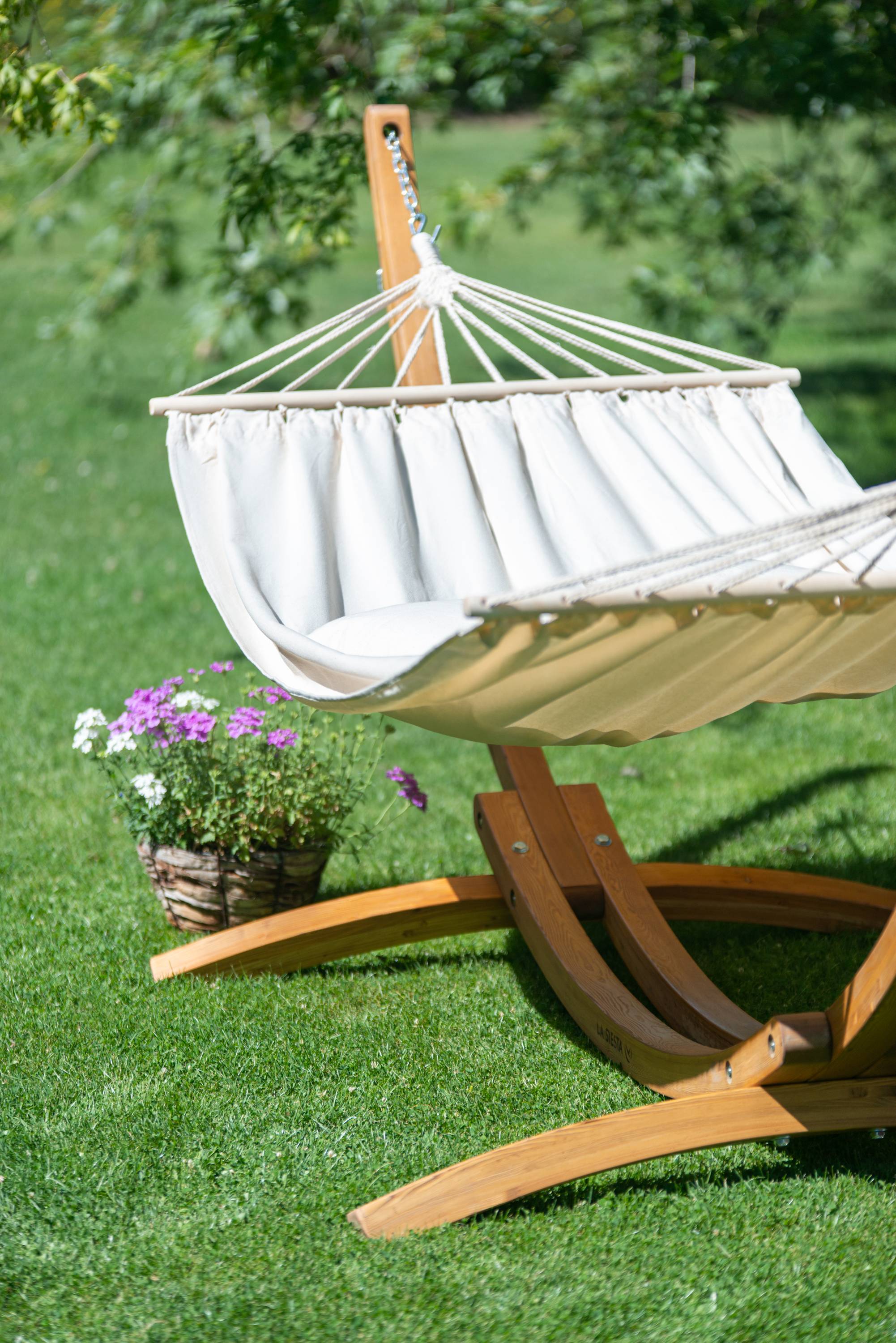 La Siesta - Hamac CHILLOUNGE® à barres simple avec support en eucalyptus - Imagen 2