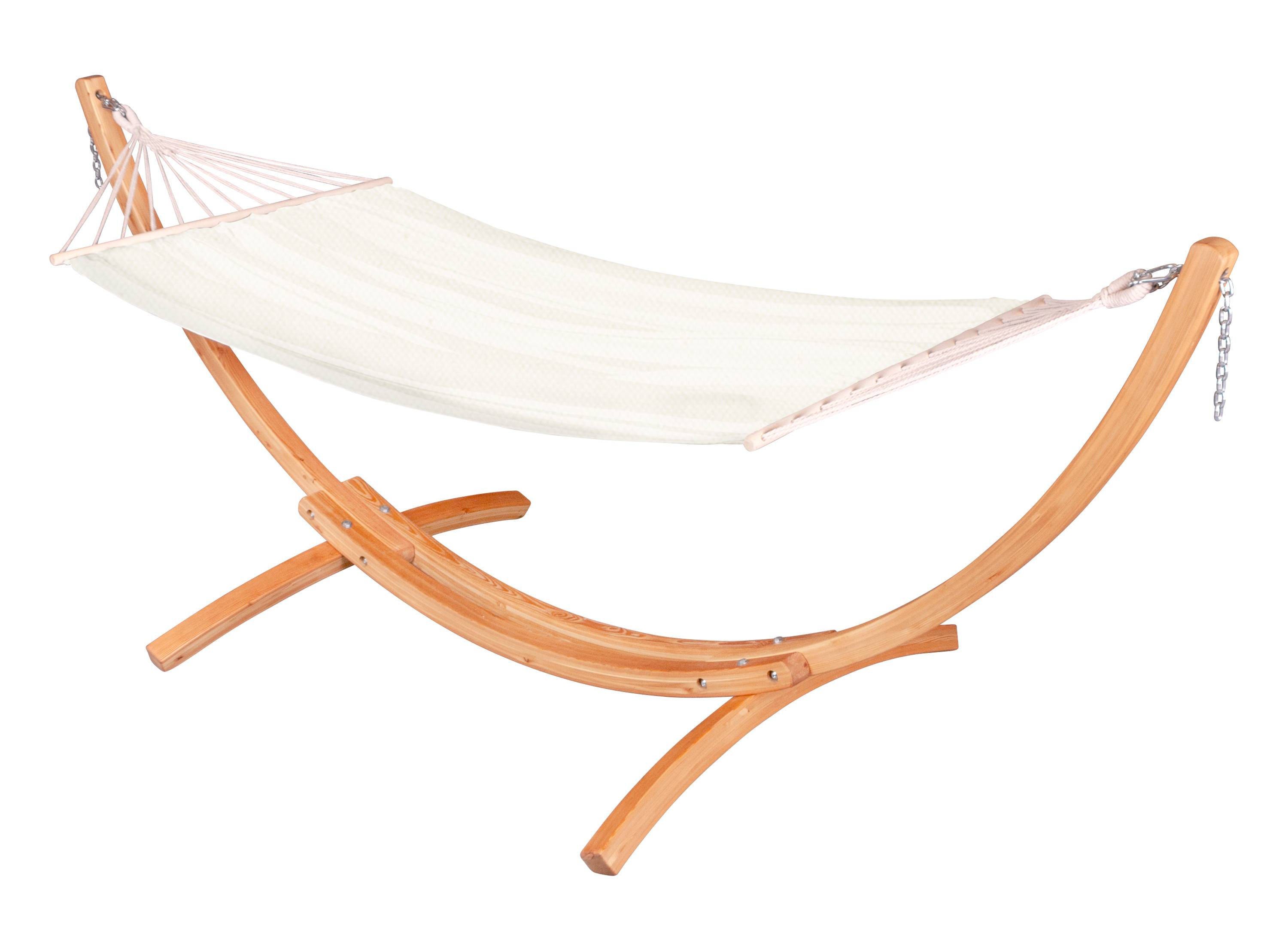 La Siesta - Hamaca CHILLOUNGE® con barras simple con soporte de eucalipto