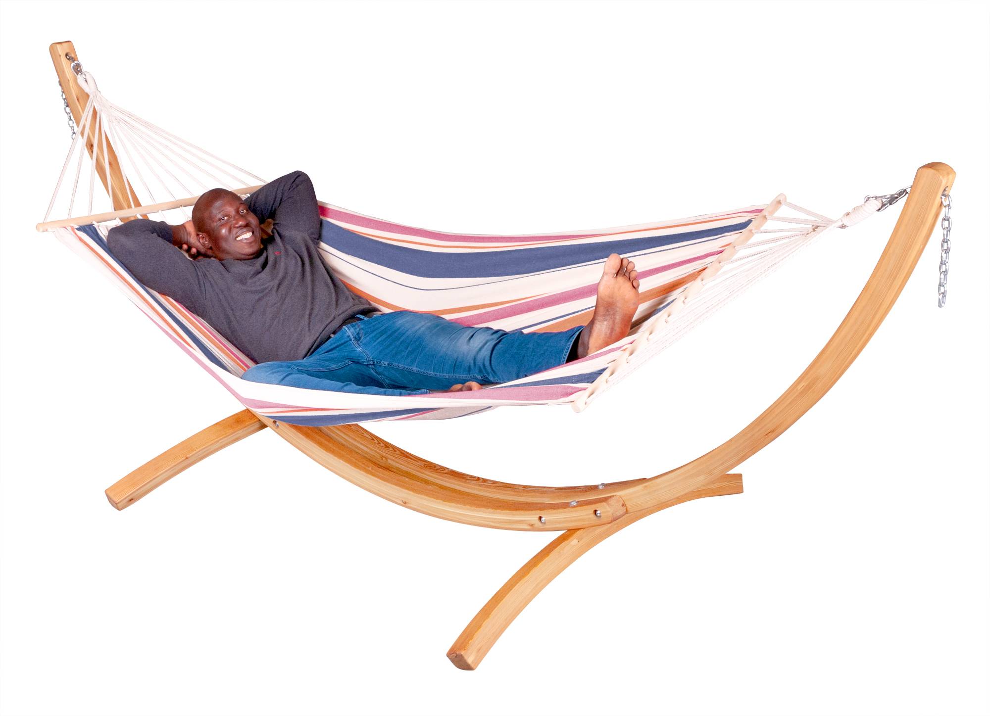 La Siesta - Hamac CHILLOUNGE à barres simple avec support en eucalyptus - Imagen 5
