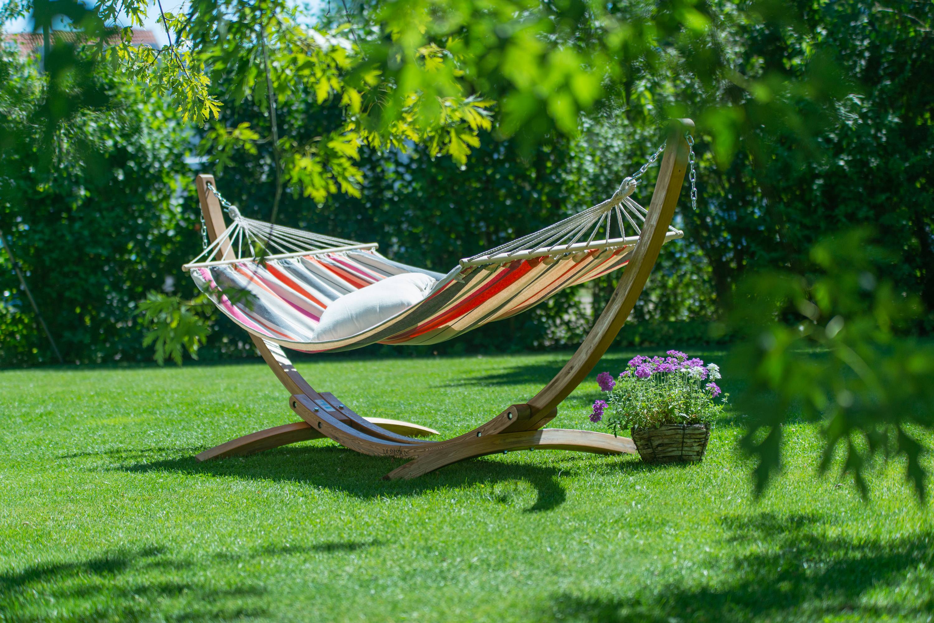 La Siesta - Hamac CHILLOUNGE à barres simple avec support en eucalyptus - Imagen 4