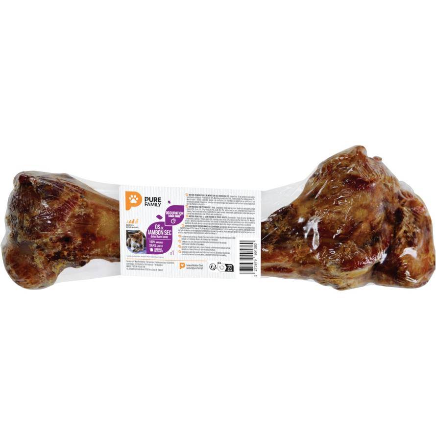 Pure Family - Os de jambon sec pour chien x1 - Pure Family