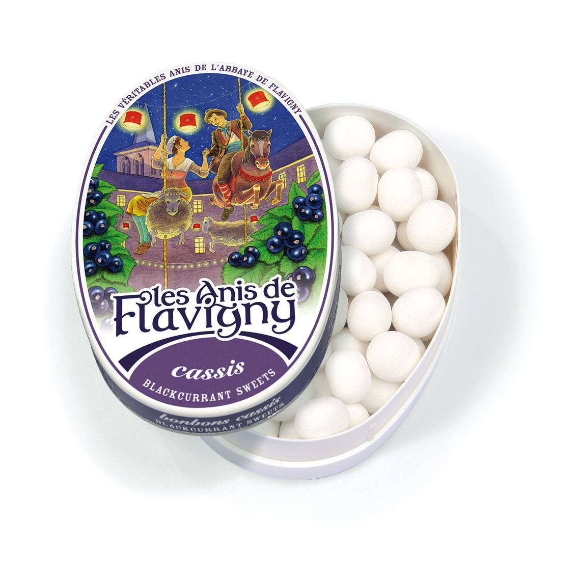 Les Anis de Flavigny - Caramelos grosella negra 50 g - Les Anis de Flavigny