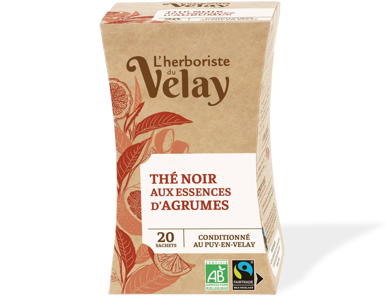Herboriste du Velay - Thé noir BIO agrumes x20 - L'Herboriste du Velay - Imagen 1
