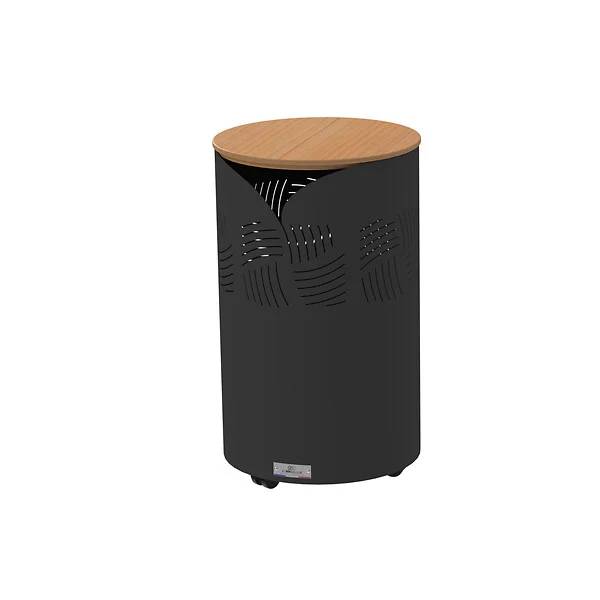 Le Marquier - Coffre à granulé rond Essentiel avec couvercle bambou