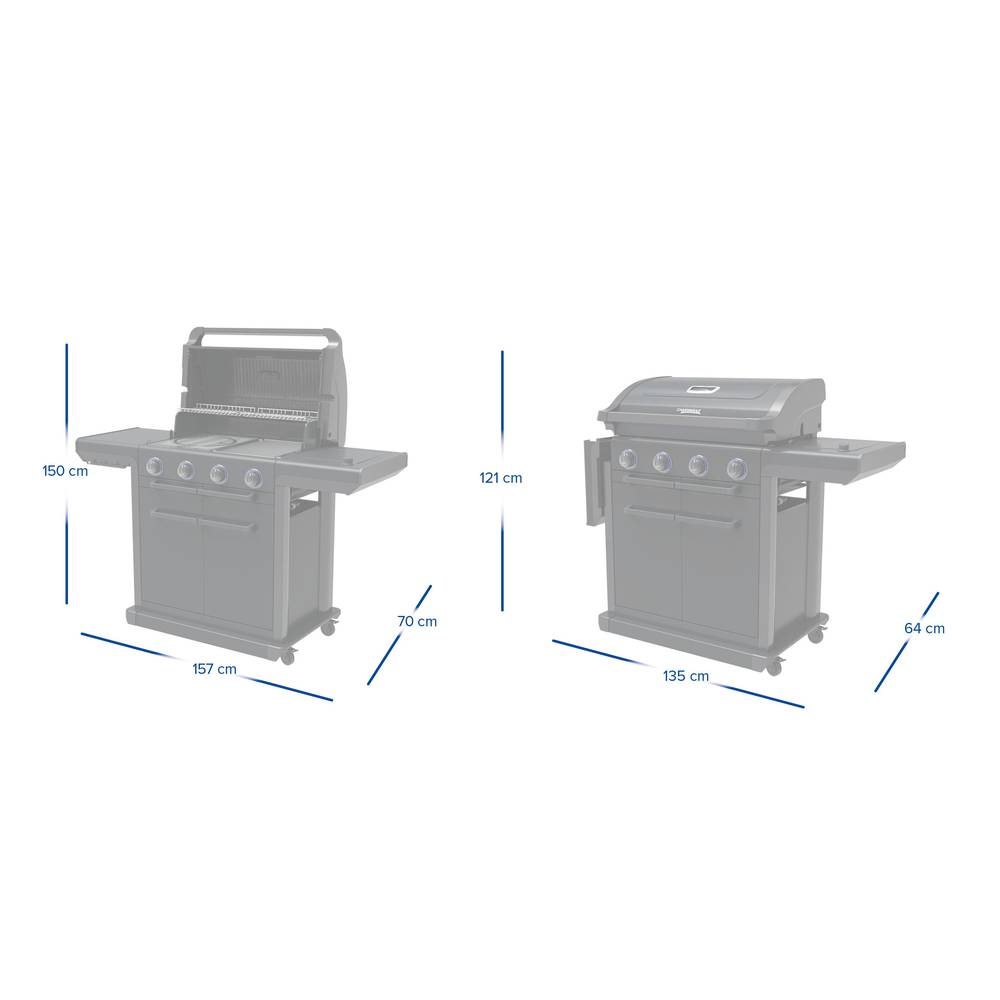 Campingaz - Barbecue à Gaz Premium Acier 4 Brûleur Inox Noir L 157 x P 69 x H 119 cm - CAMPINGAZ - Imagen 16