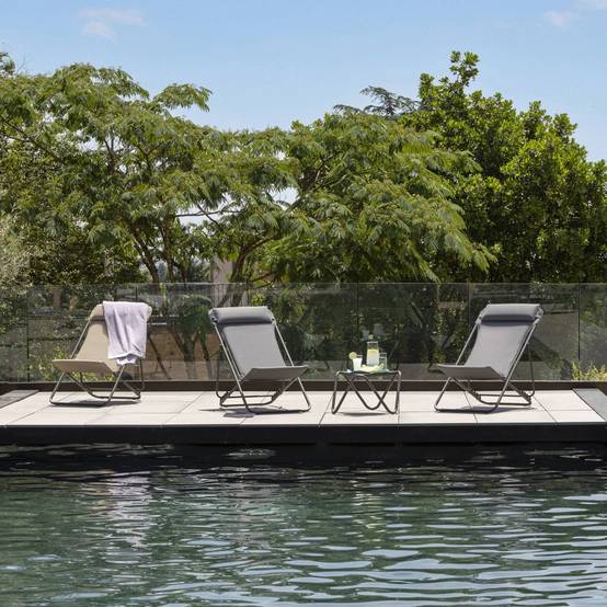 Lafuma-Mobilier - Maxi Transat Plus de jardin acier Be Comfort moka Lafuma Mobilier - Image 3