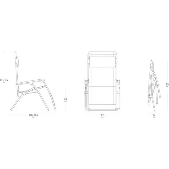 Lafuma-Mobilier - Fauteuil de jardin acier batyline indigo R-Clip Lafuma Mobilier - Image 3