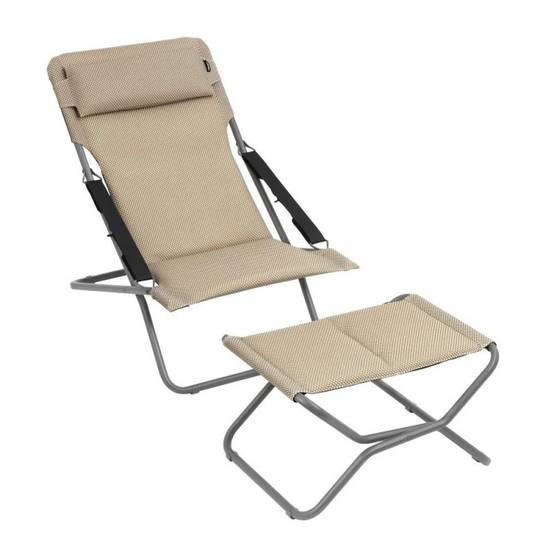 Lafuma-Mobilier - Transat de jardin acier moka Transabed Be Comfort Lafuma Mobilier - Image 2