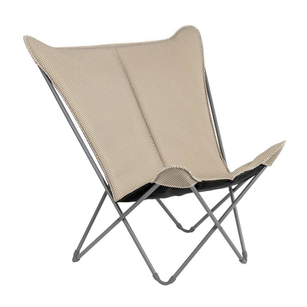 Lafuma-Mobilier - Fauteuil de jardin pliant acier moka Pop Up Be Comfort XL Lafuma Mobilier - Imagen 2