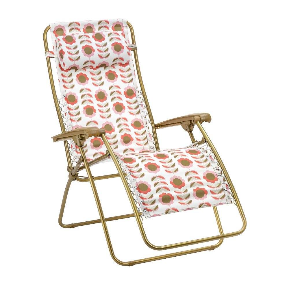 Lafuma-Mobilier - Fauteuil relax jardin Airlon orange retro Ø20 mm L.67 cm H.115 cm P.87 cm RSXA - Lafuma - Imagen 4