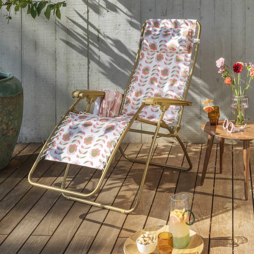 Lafuma-Mobilier - Fauteuil relax jardin Airlon orange retro Ø20 mm L.67 cm H.115 cm P.87 cm RSXA - Lafuma - Imagen 5