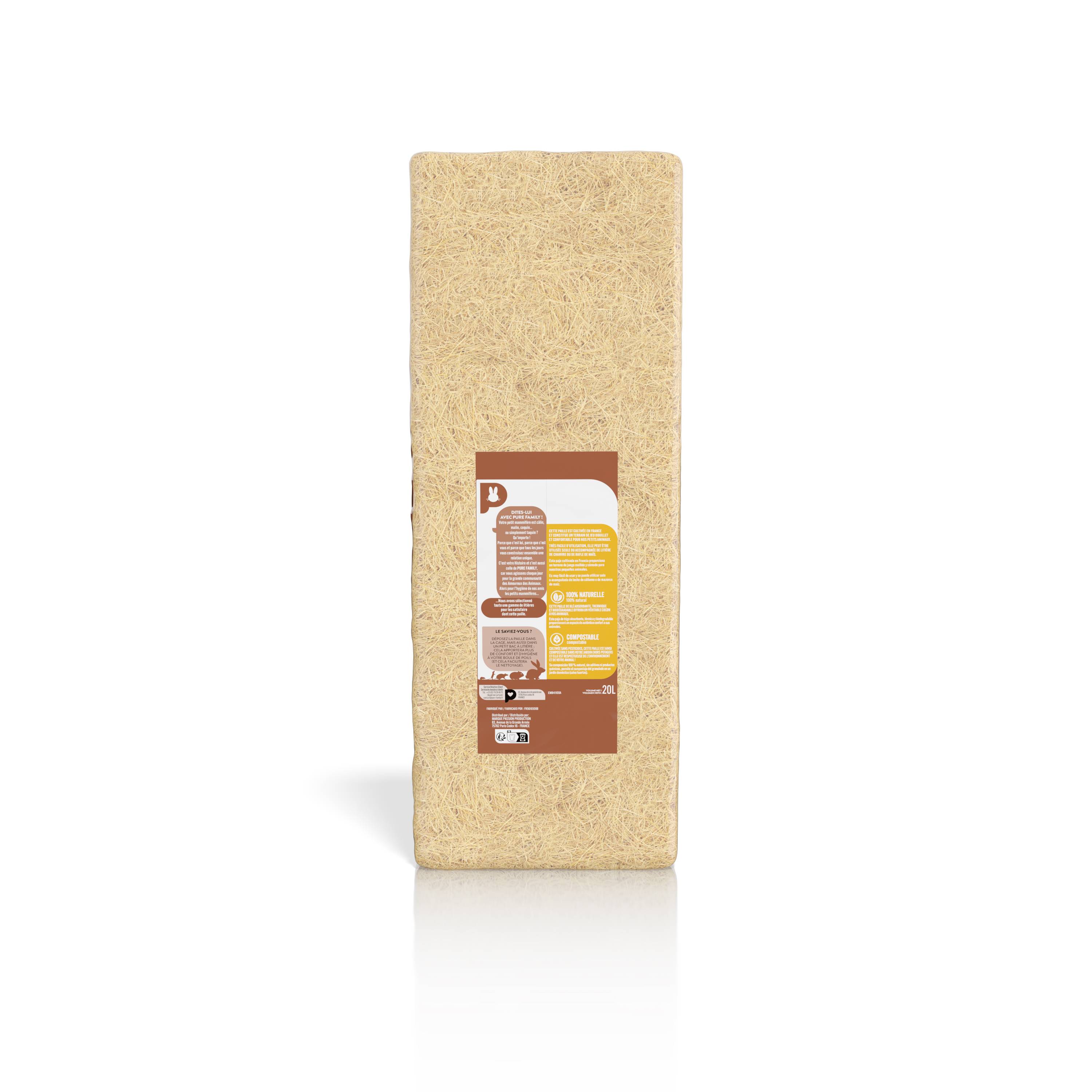 Pure Family - Paille rongeur 20L - PURE FAMILY - Imagen 3