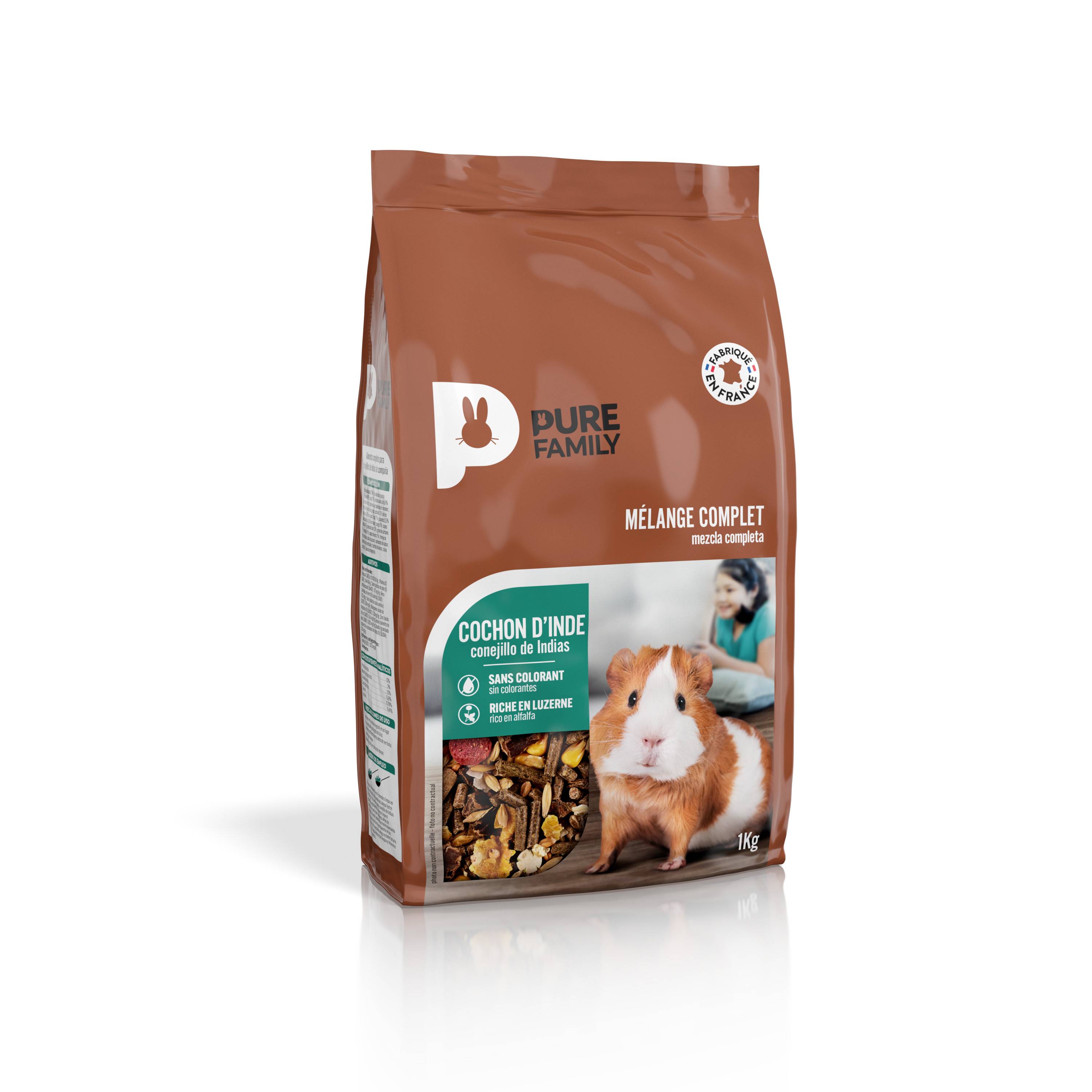 Pure Family - Mezcla completa Cobaya 1 kg - Pure Family - Imagen 1