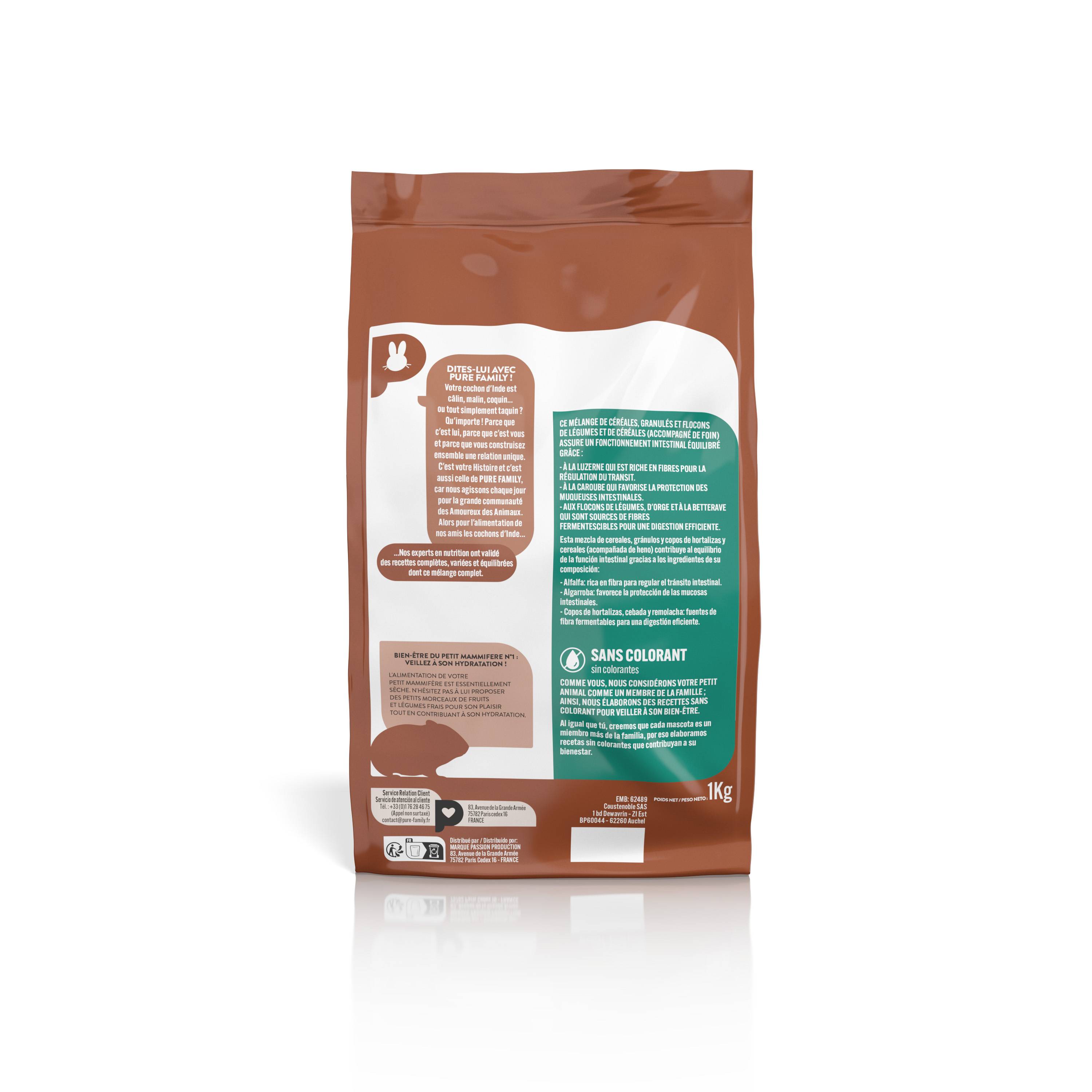 Pure Family - Mezcla completa Cobaya 1 kg - Pure Family - Imagen 3