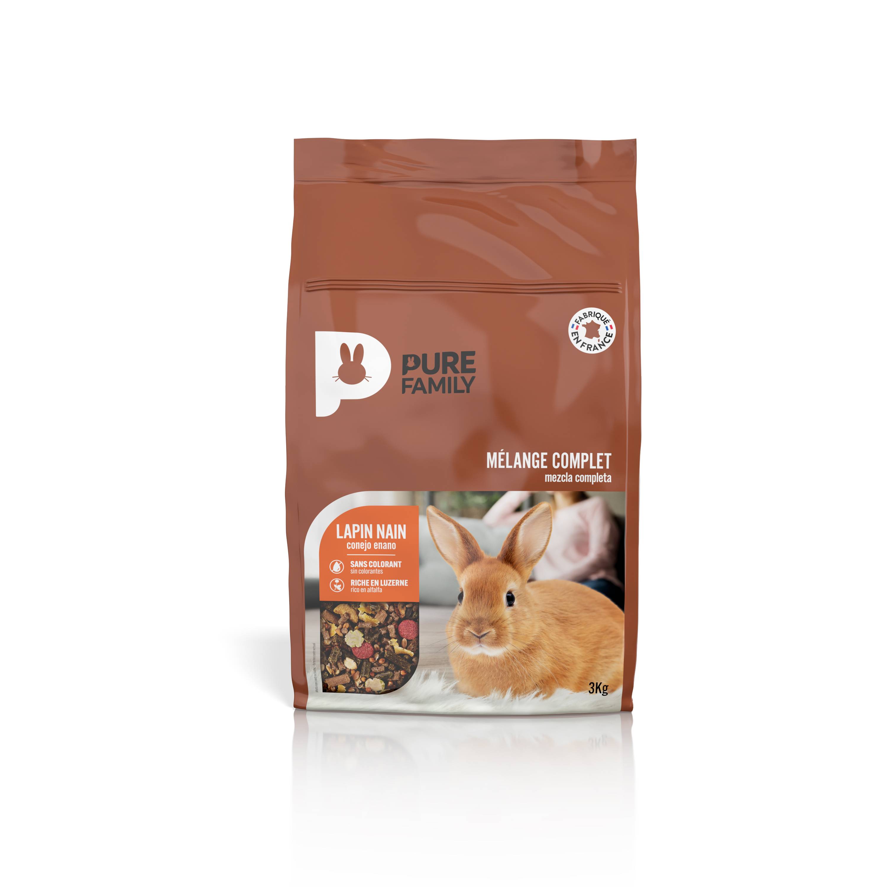 Pure Family - Pure Family - Mélange complet pour lapin nain 3 kg - Image 1
