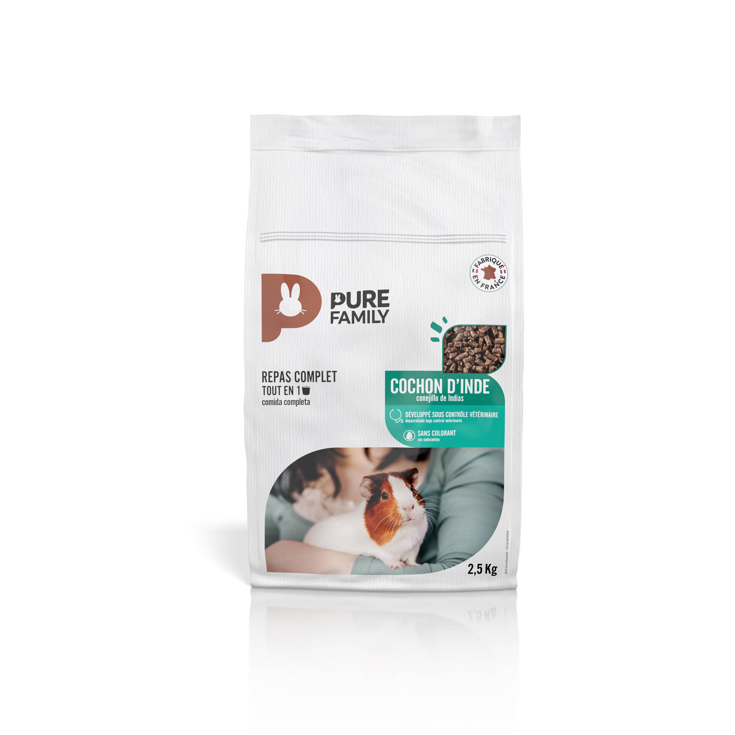 Pure Family - Repas Complet Tout-en-Un Cochon d'Inde 2,5 Kg - PURE FAMILY