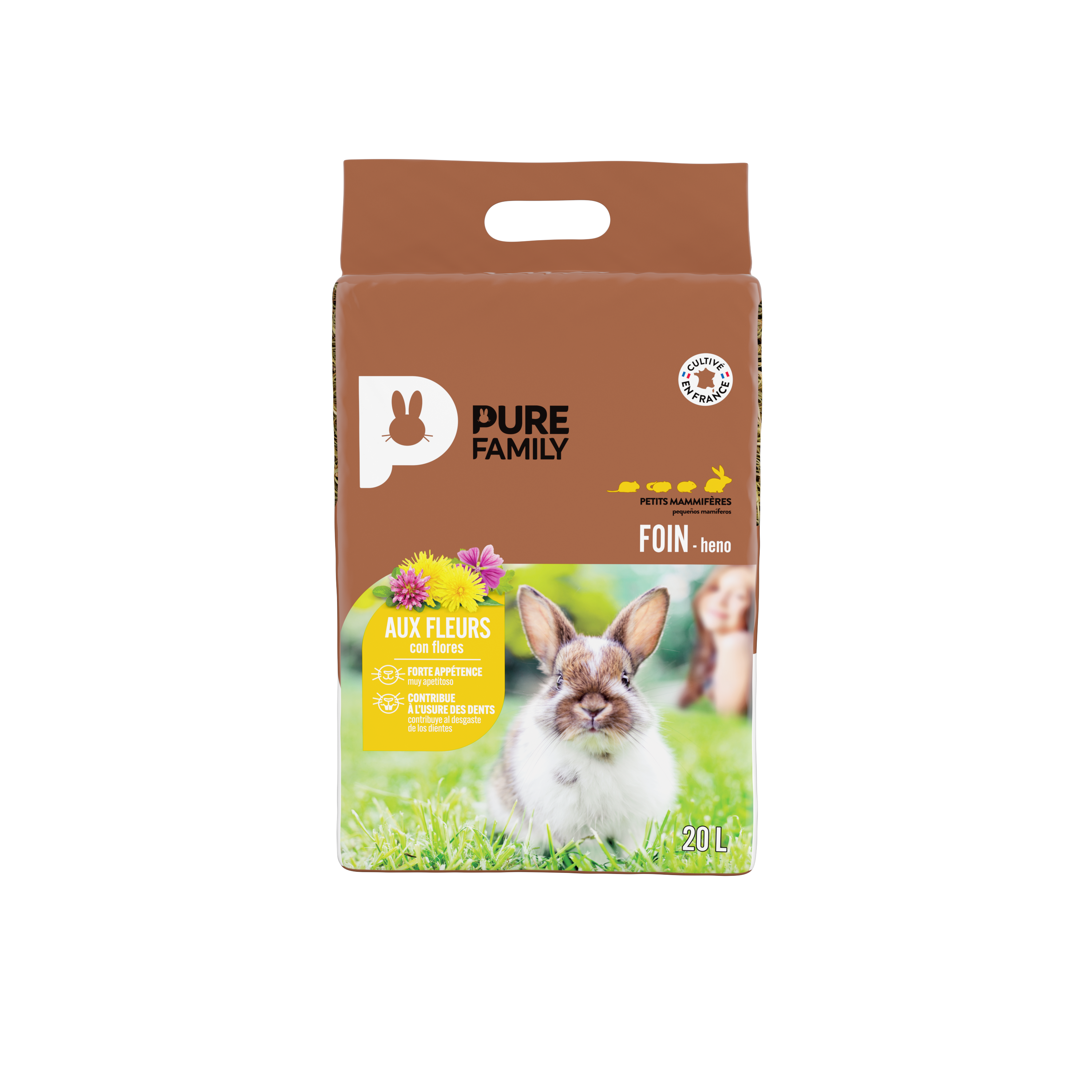 Pure Family - Heno para roedores con flores 20 L - Pure Family - Imagen 2
