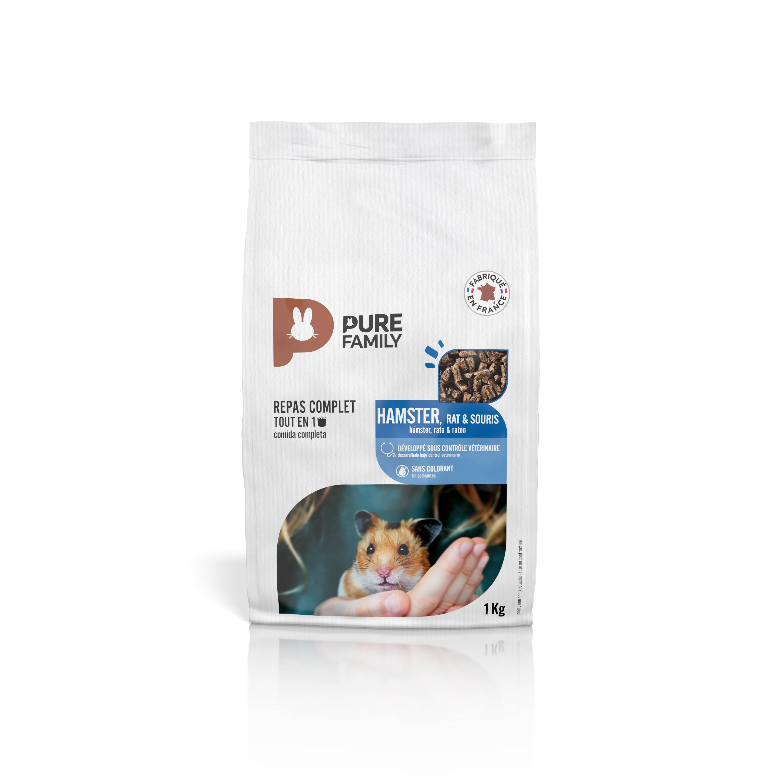 Pure Family - Repas Complet Tout en Un Hamster Rat & Souris 1 Kg - PURE FAMILY
