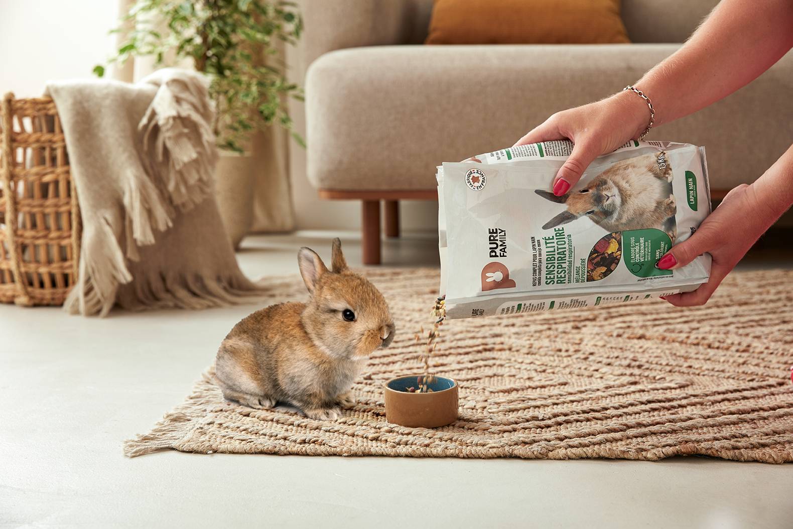 Pure Family - Aliment complet Lapin Nain 1,5 Kg Sensibilité Respiratoire - PURE FAMILY - Imagen 2