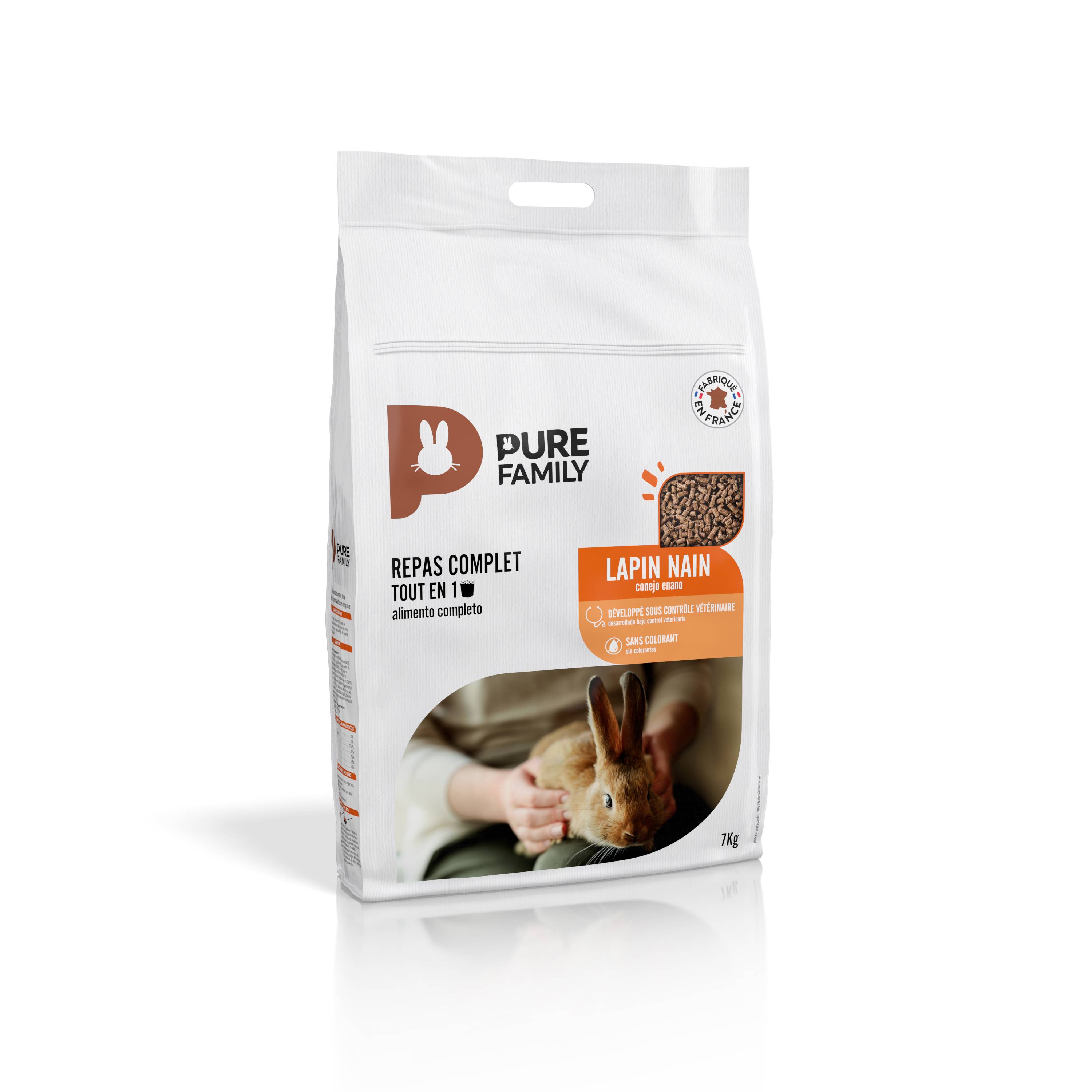 Pure Family - Repas complet lapin nain 7 kg - Pure Family