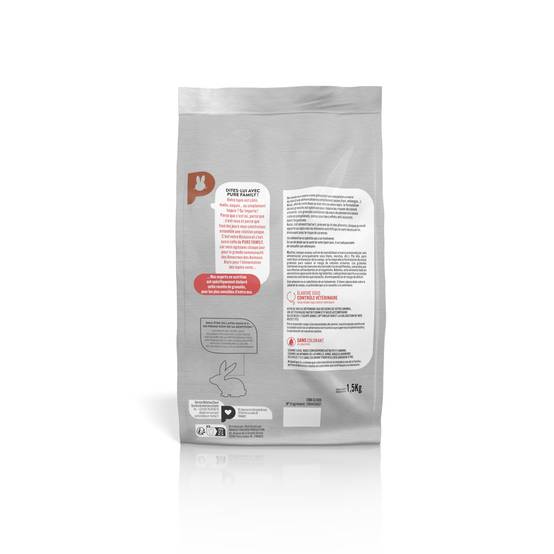 Pure Family - Aliment Complet Lapin Nain Sensibilité Urinaire 1,5 Kg – PURE FAMILY - Image 2