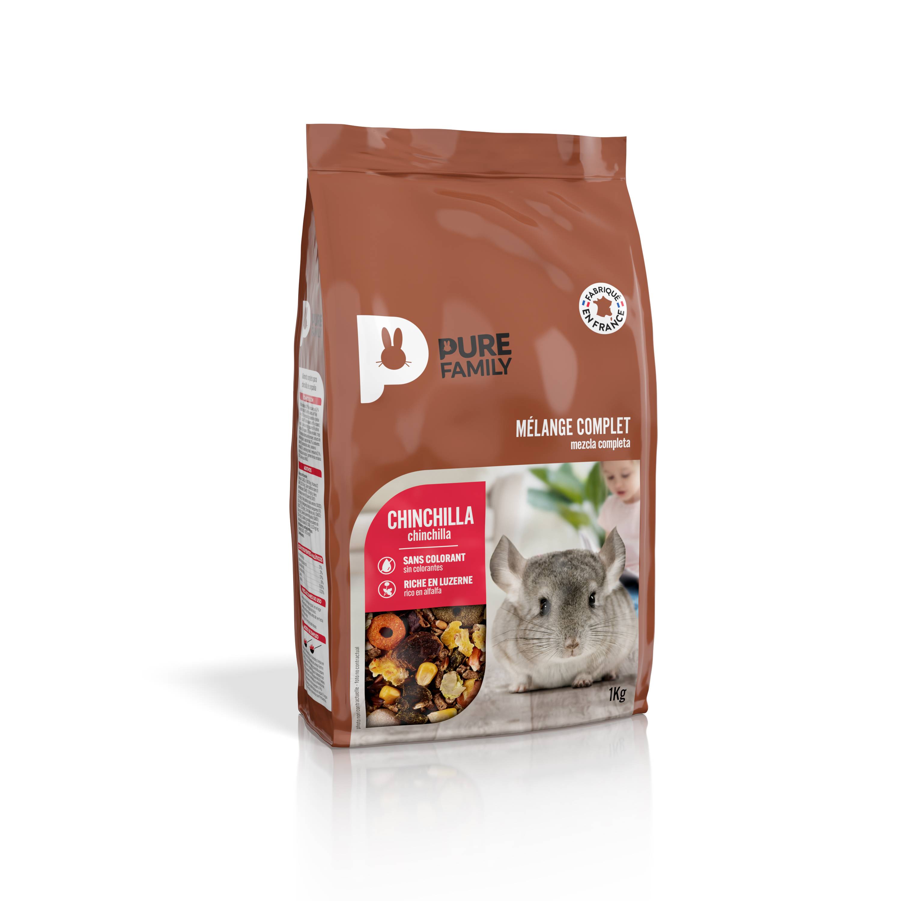 Pure Family - Mélange complet Chinchilla 1 kg - Pure Family - Imagen 3