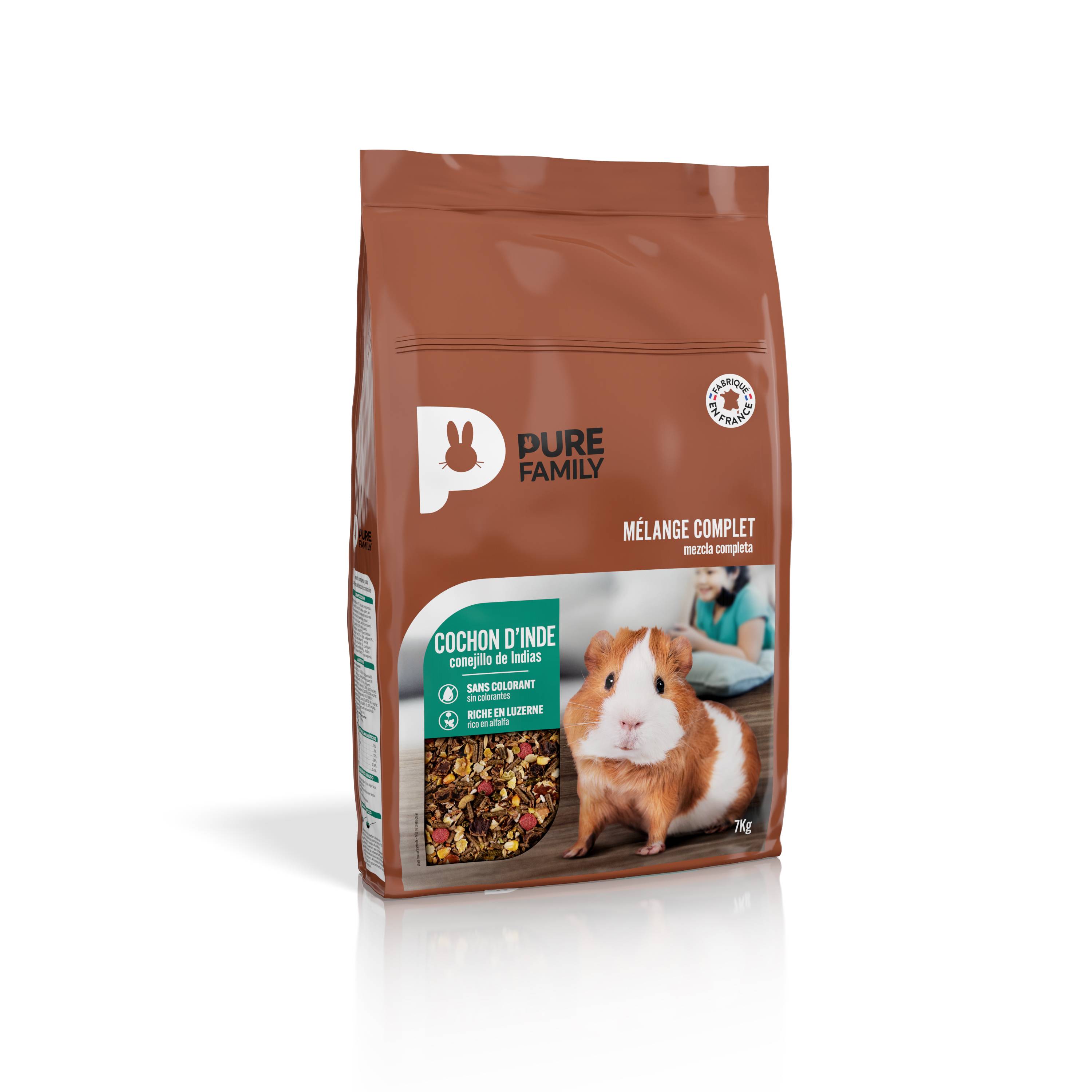 Pure Family - Mélange Complet Pour Cochon d'Inde Sans Colorant 7 kg – PURE FAMILY - Image 2