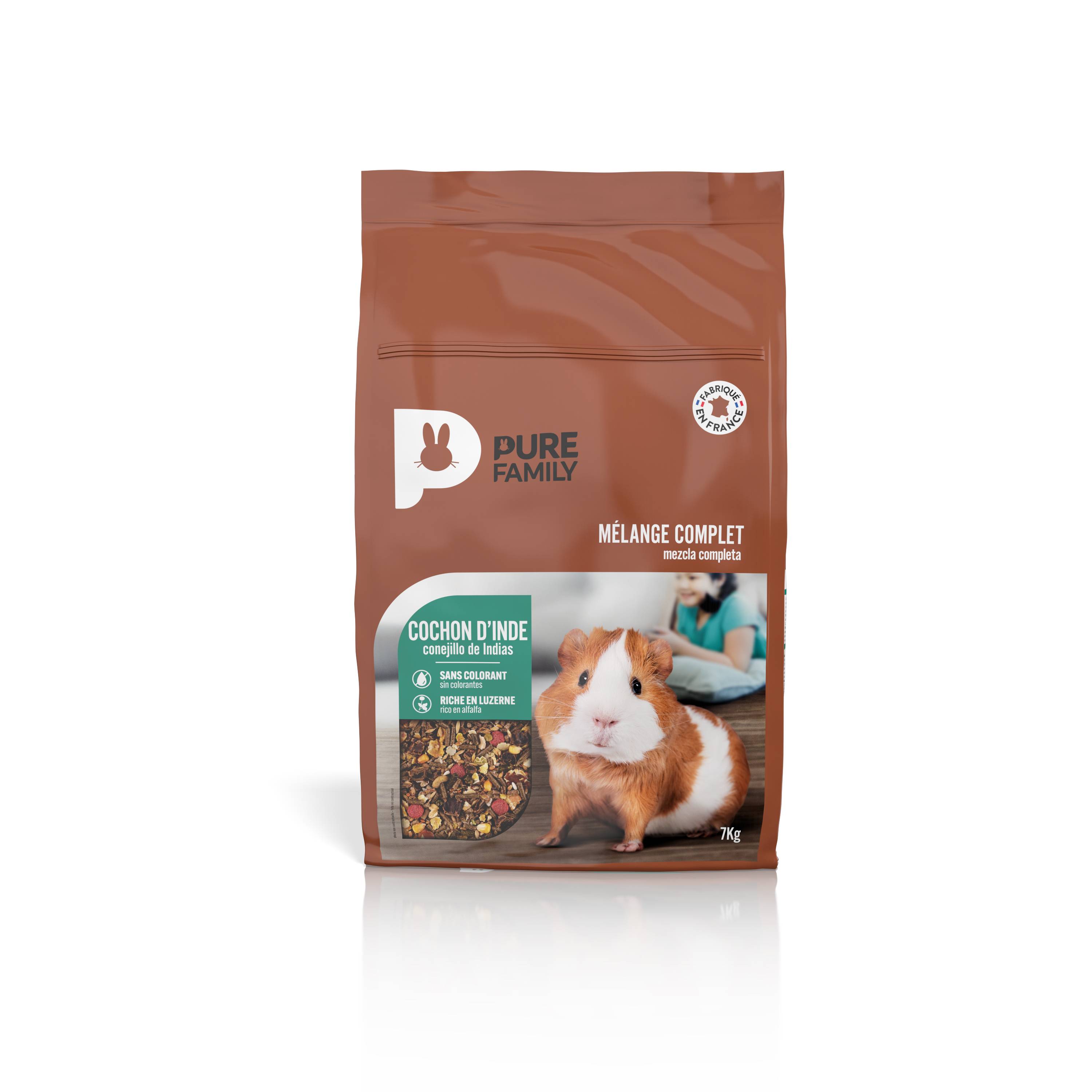 Pure Family - Mélange Complet Pour Cochon d'Inde Sans Colorant 7 kg – PURE FAMILY - Image 1