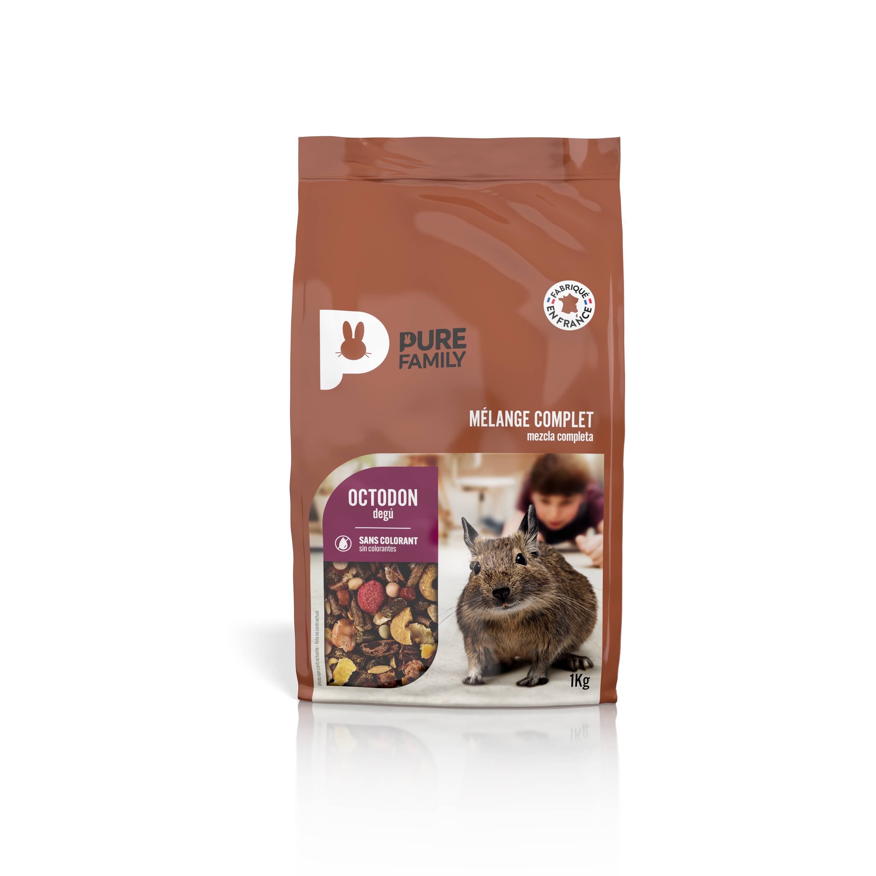 Pure Family - Mélange complet Octodon Dègue du Chili 1 kg - Pure Family - Image 2