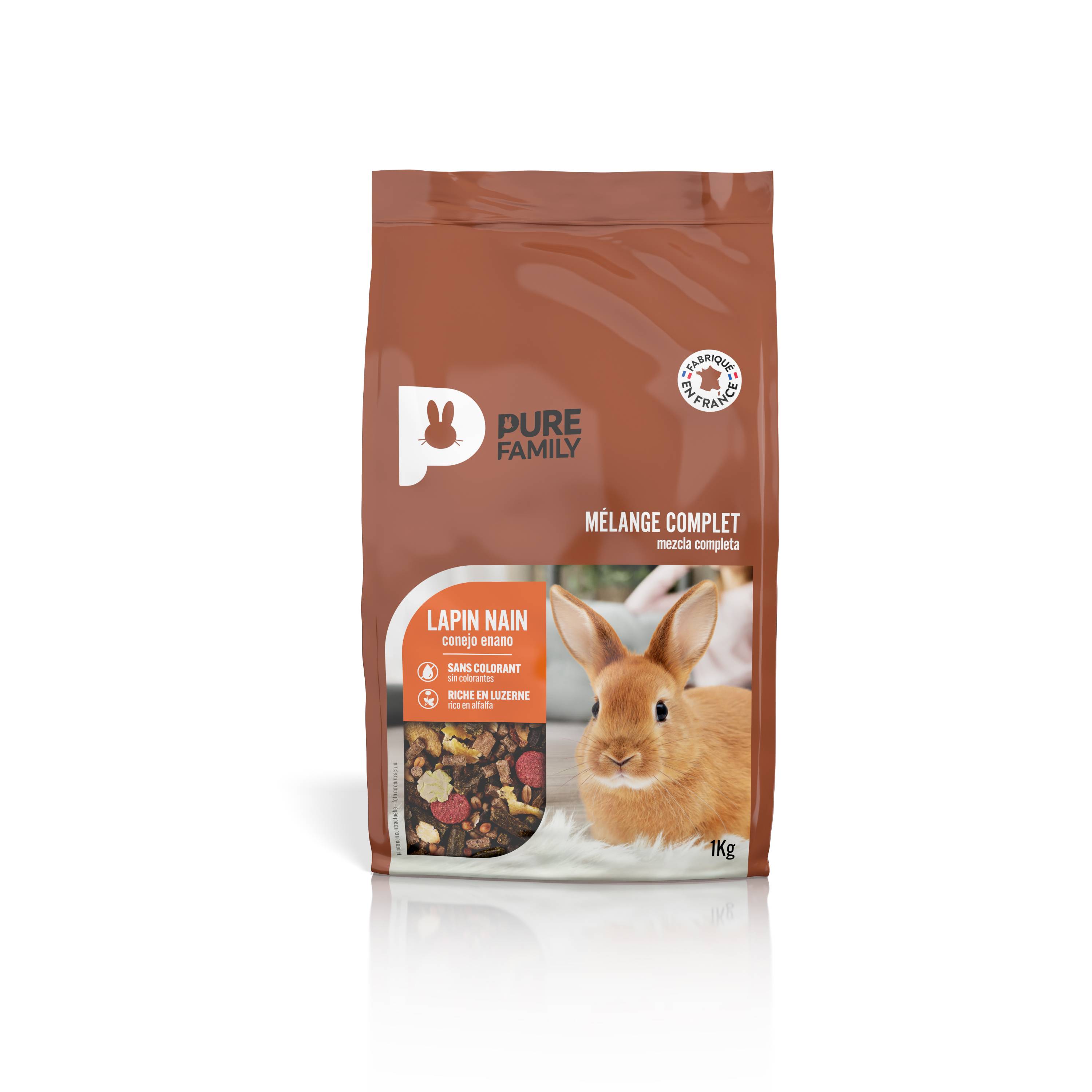 Pure Family - Mezcla completa conejo enano 1 kg - Pure Family - Imagen 2