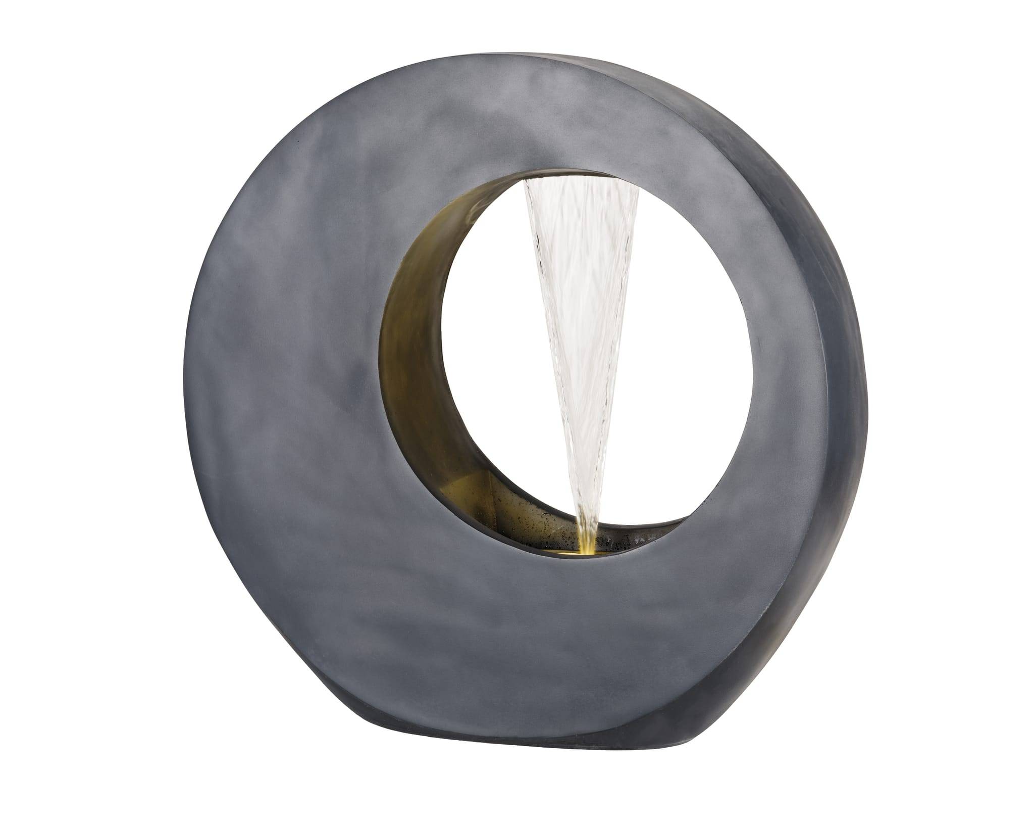 Luminéo - Fuente redonda de resina de poliéster antracita/blanco L22.50-W72.00-H72.00cm
