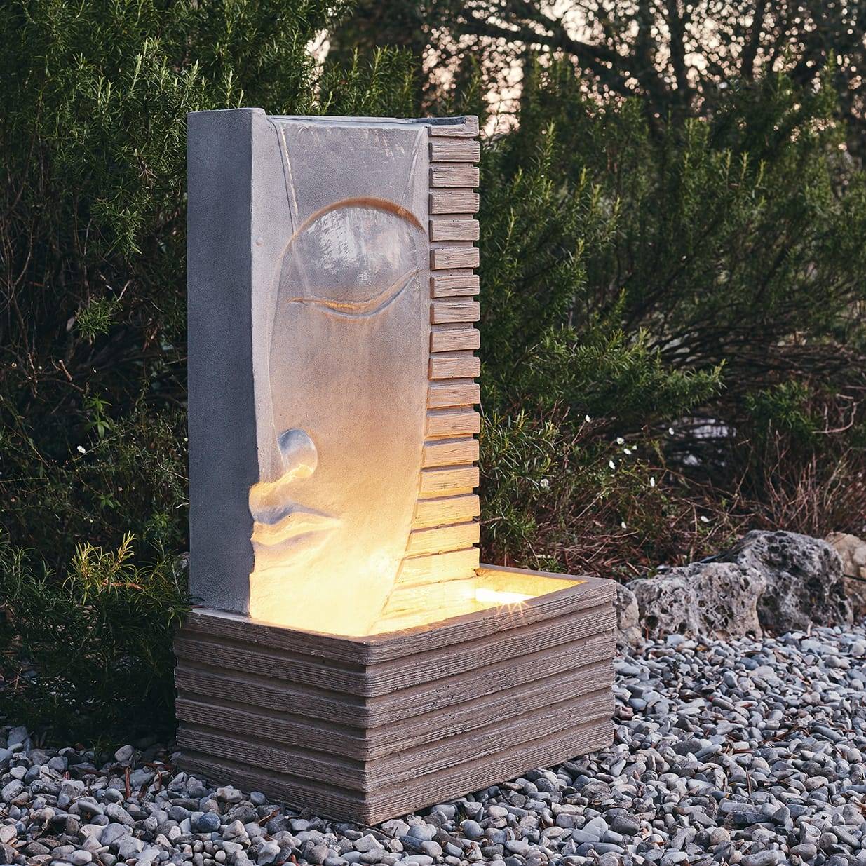 Luminéo - Fontaine ccv extérieur
 gris/blanc chaud L28.00-W42.00-H72.00cm - Image 2