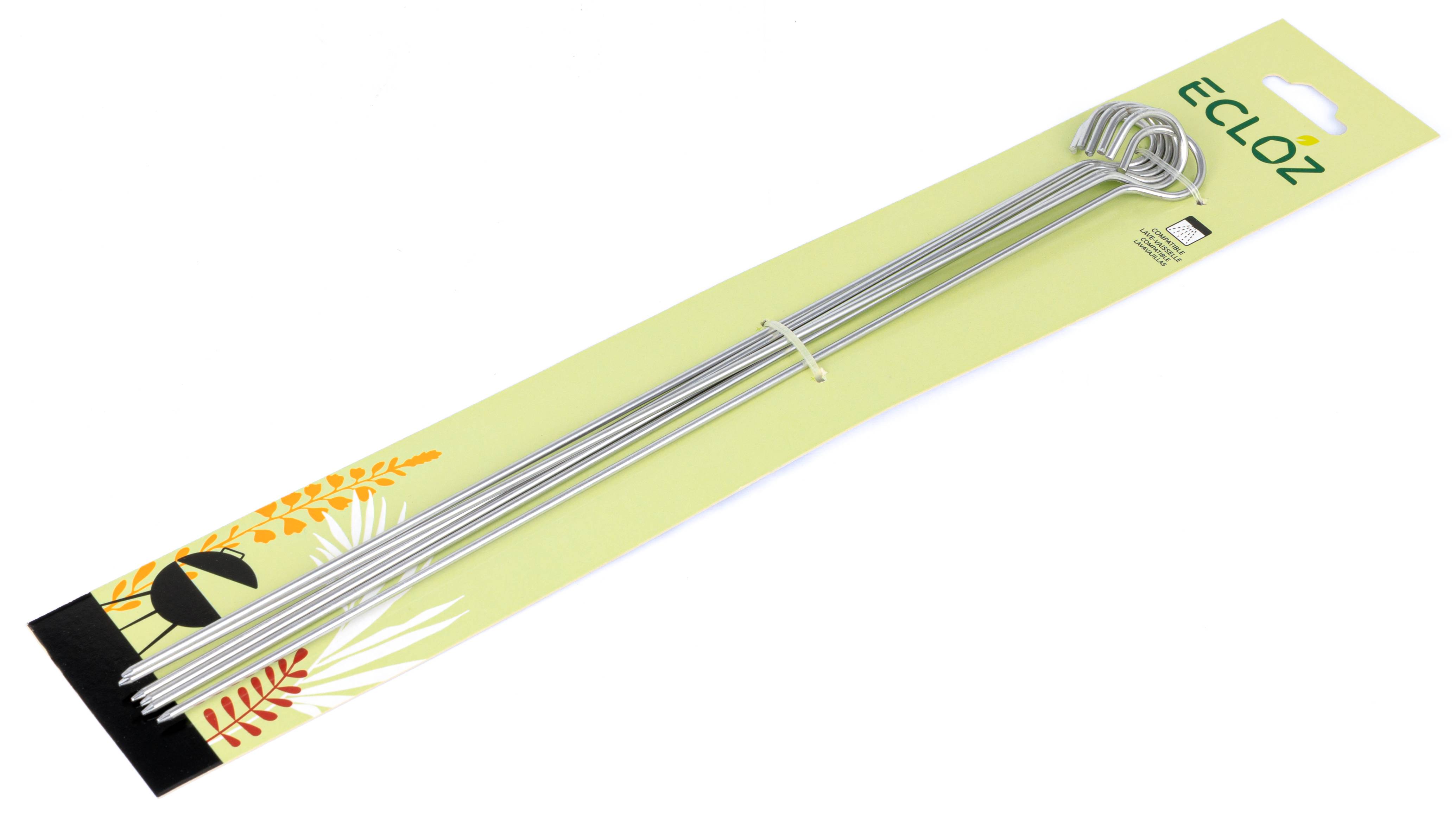 Ecloz - Brochettes Accessoire Barbecue Inox 32 cm Lot de 6 – ECLOZ - Imagen 1