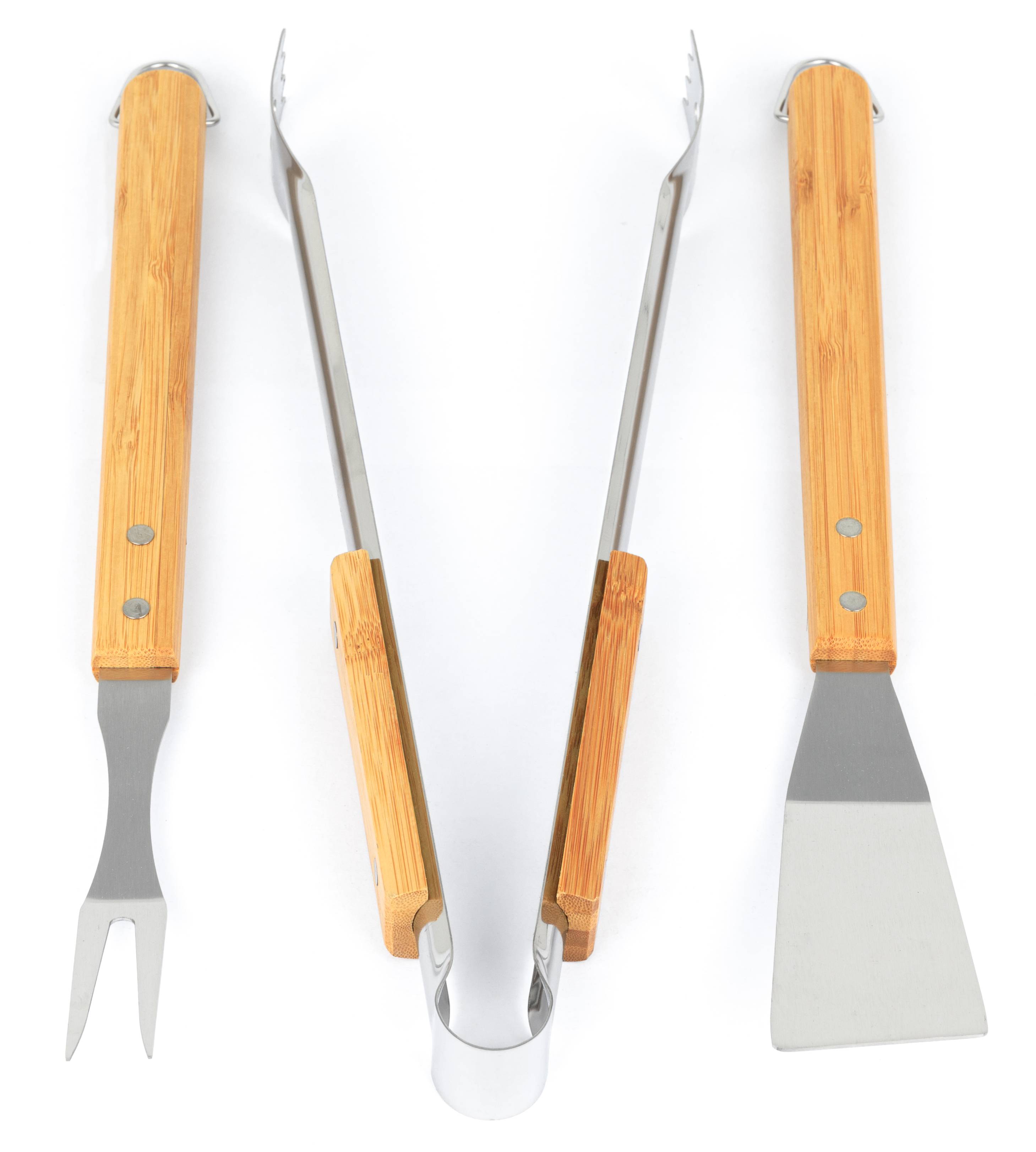 Ecloz - Lot de 3 accessoires barbecue inox manche bambou – ECLOZ - Image 2