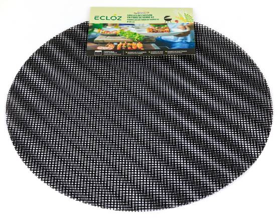 Ecloz - Grill spécial barbecue 2 grilles lavables Ø 48 cm fibre de verre revêtement PTFE noir – ECLOZ