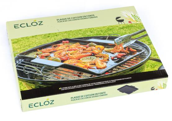Ecloz - Plaque de barbecue fonte émaillée surface de cuisson 36x22 cm – ECLOZ