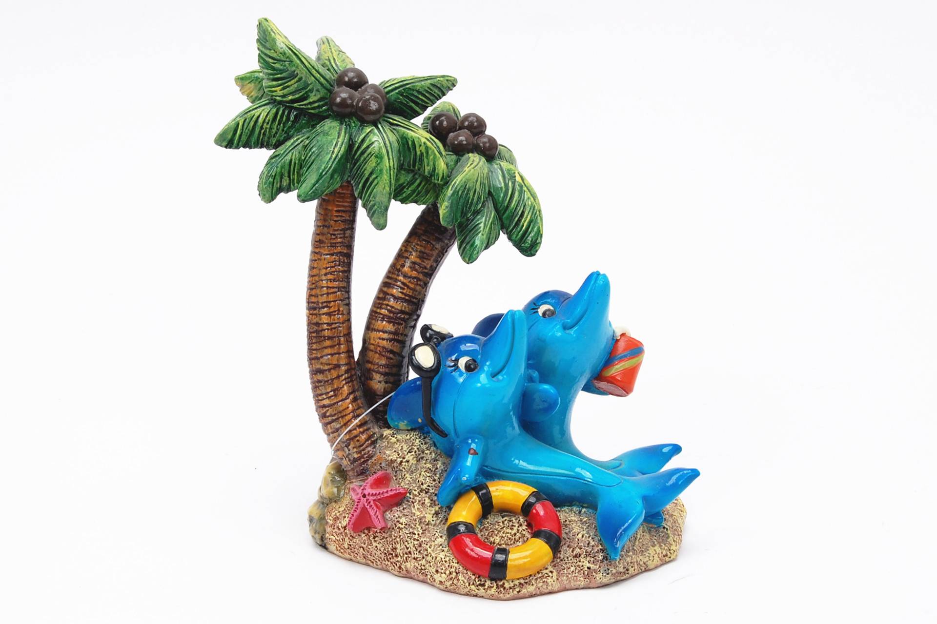 Tyrol - TYROL - Déco aquarium plage dauphin cocotier l.15 x H.17 x P.9 cm - Image 2
